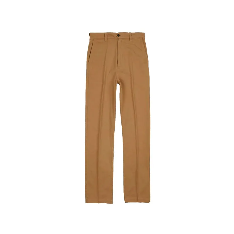 Cotton Flat Front Chino-Tobacco sold by Stomping Ground