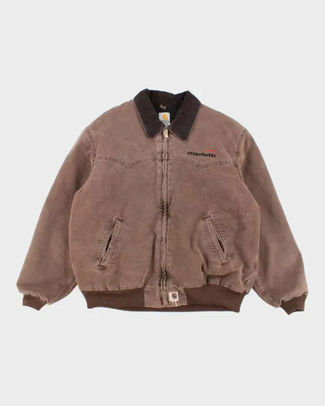 Vintage Carhartt Lined Embroidered Collared Workwear Jacket - XXL sold by Rokit