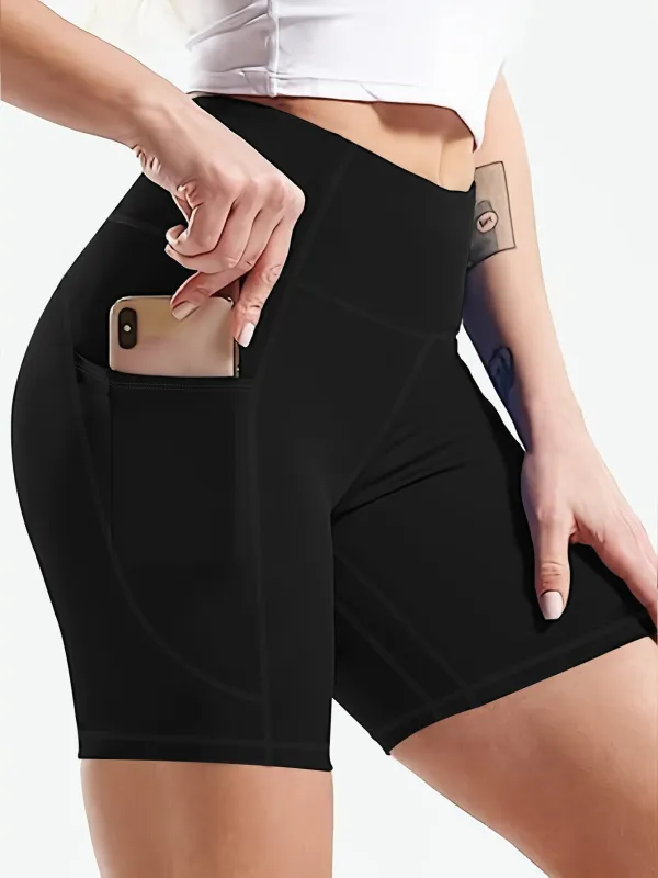 Sunzel High-Waisted Yoga Shorts with Phone Pocket Women's Workout Shorts 10 Inch Inseam Moisture-Wicking Fabric Plus Size 5XL Tummy Control Fitness Shorts for Running Gym Pilates sold by Sunzel