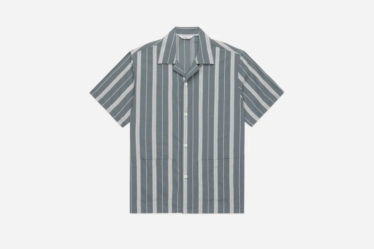 Cabana Shirt ~ Sage Ticking Stripe sold by 3sixteen