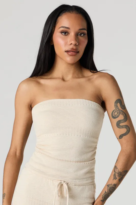 Pointelle Knit Tube Top sold by Charlotte Russe
