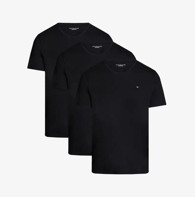 Tommy Hilfiger PURE COTTON Mens 3 Pack T-Shirts Black sold by House of Slippers