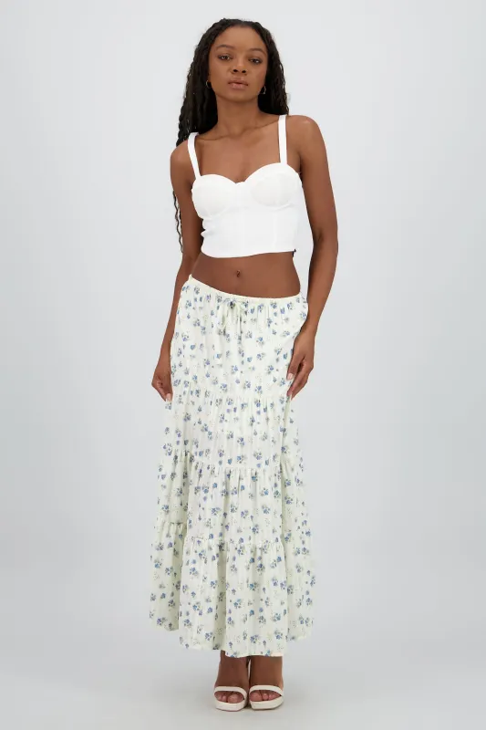 Falda maxi flores sold by Shasa