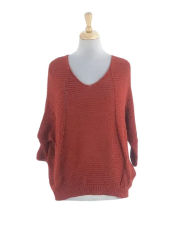 CUT OUT TEXTURED PATTERN KNIT TOP sold by FBO
