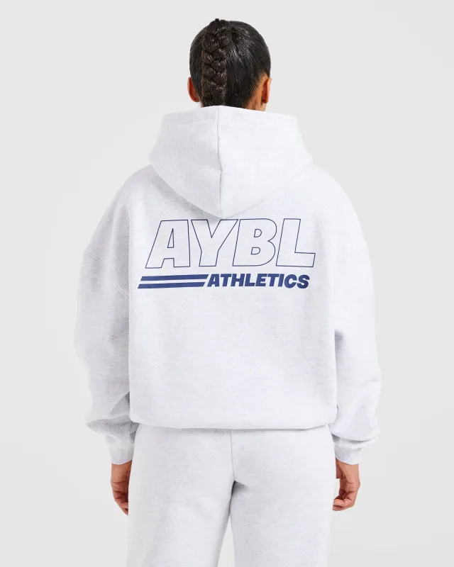 Athletics Track Oversized Hoodie - Heather Grey/Navy sold by AYBL
