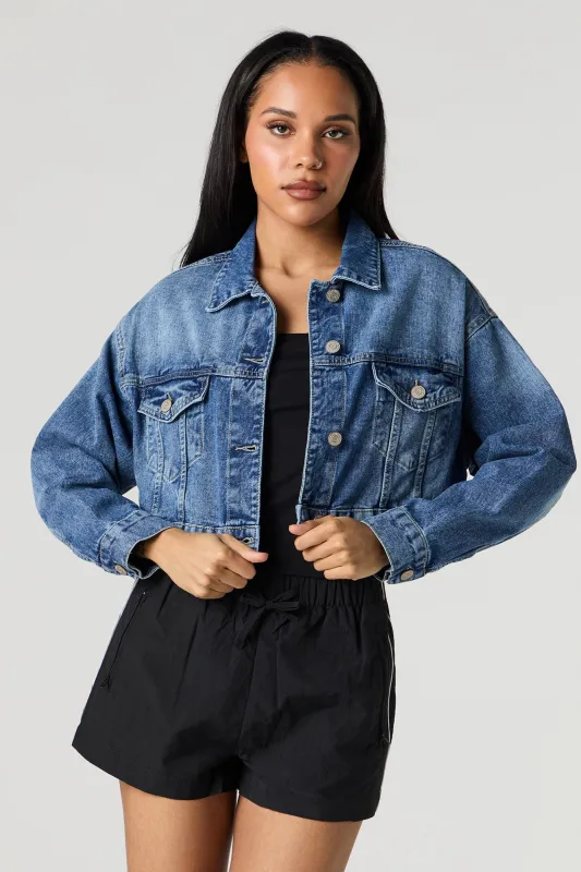Blouson de style camionneur court en denim sold by Urban Planet