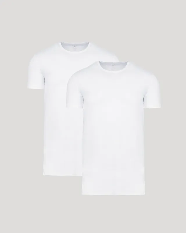White Tall Pima Crew Neck 2-Pack sold by True Classic
