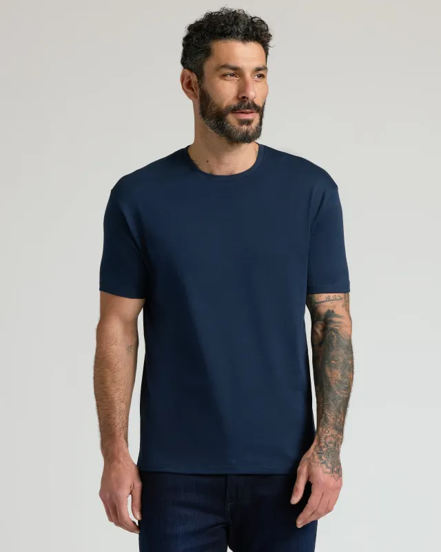 Navy Pima Crew Neck sold by True Classic