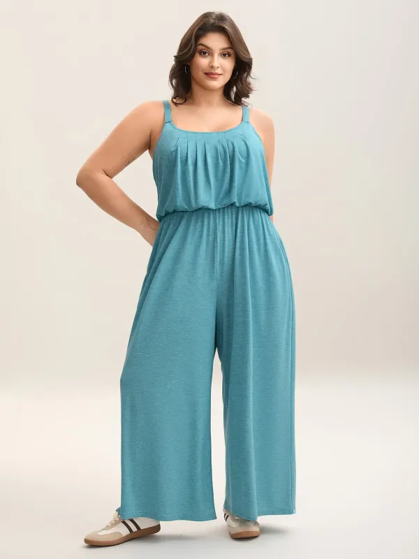 Stretchy Pockets Adjustable Straps Jumpsuit sold by Bloomchic