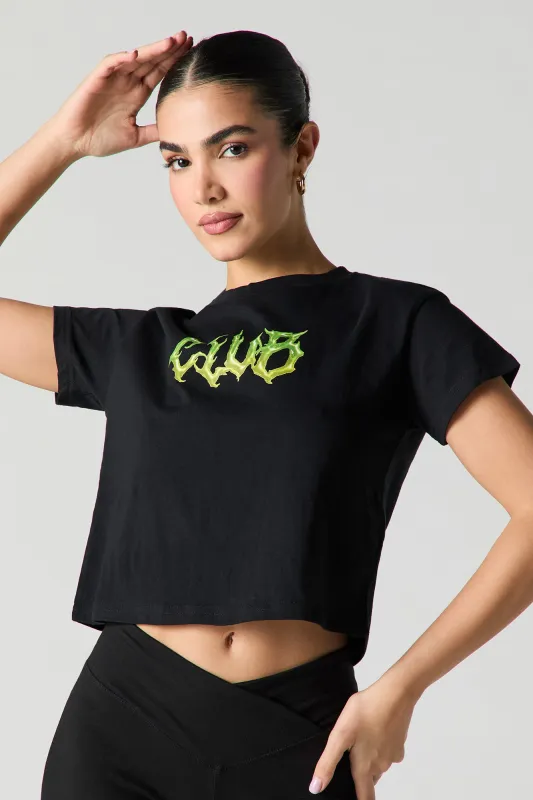 Club Graphic Cropped T-Shirt sold by Urban Planet