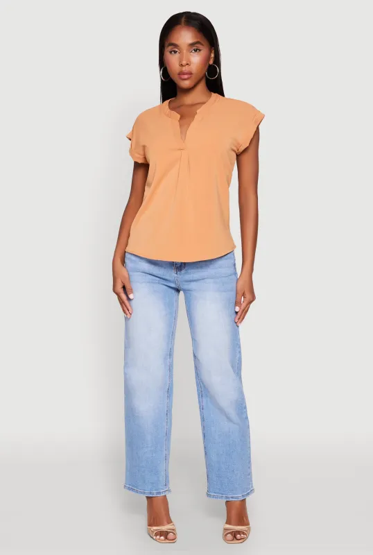 Iris Airy Notch Neck Blouse sold by Rainbow