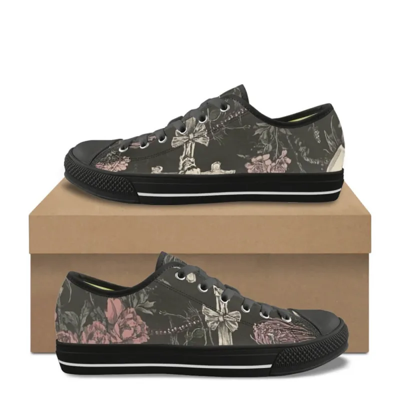 Flowers And Cross Print Canvas Shoes sold by GTHIC