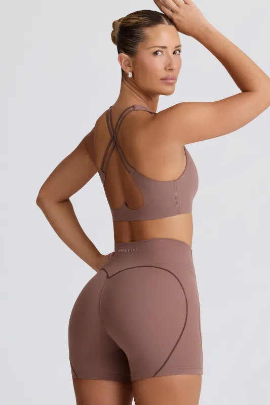 Soft Active Mini Shorts in Mocha sold by Oh Polly