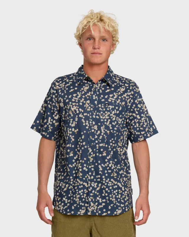 Cosmic Fields Classic Short Sleeve Shirt - Navy sold by Quiksilver