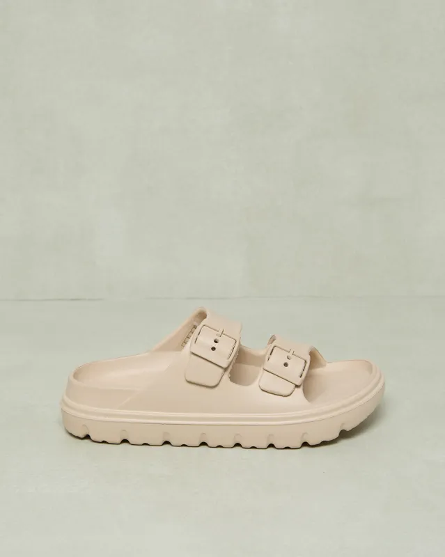 Women Beige Buckle Trim Slide sold by Redtag