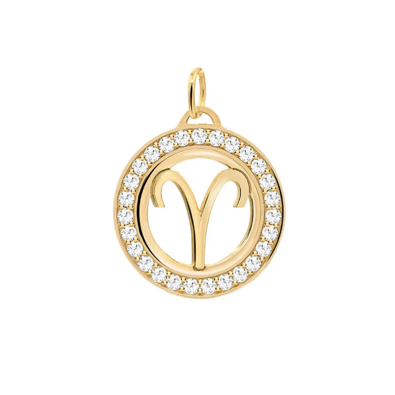 Aries & Birthstone Pendant in 14k Gold sold by Haverhill