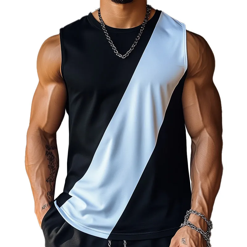Men's Simple Contrast Color Sports Tank Top MTA1995C7P sold by Manly