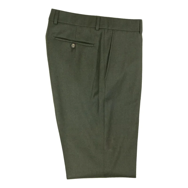 Wool Cashmere Blend Flannel Modern Fit Plain Front Dress Trouser sold by The Andover Shop