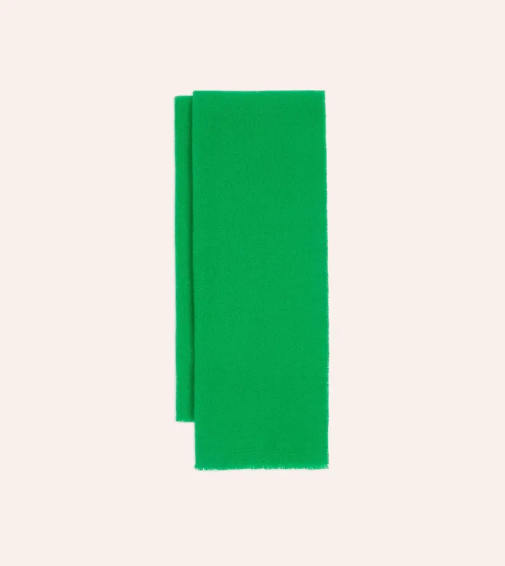 Green Solid Wool Scarf sold by Drake's London
