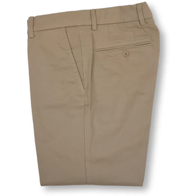 Modern Flat Front True Khaki Pima Twill Trouser sold by The Andover Shop