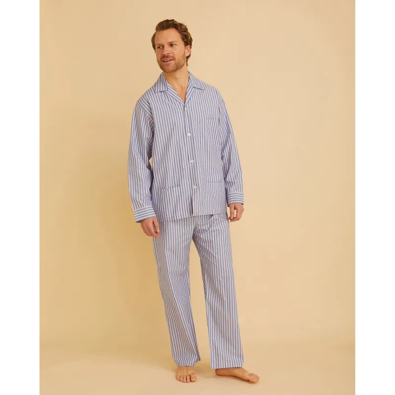 Classic Blue and Red Stripe Pyjamas sold by The Andover Shop