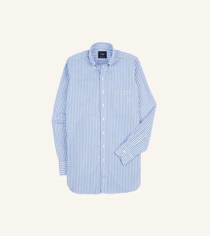 Blue Bengal Stripe Cotton Poplin Button-Down Shirt sold by Drake's London