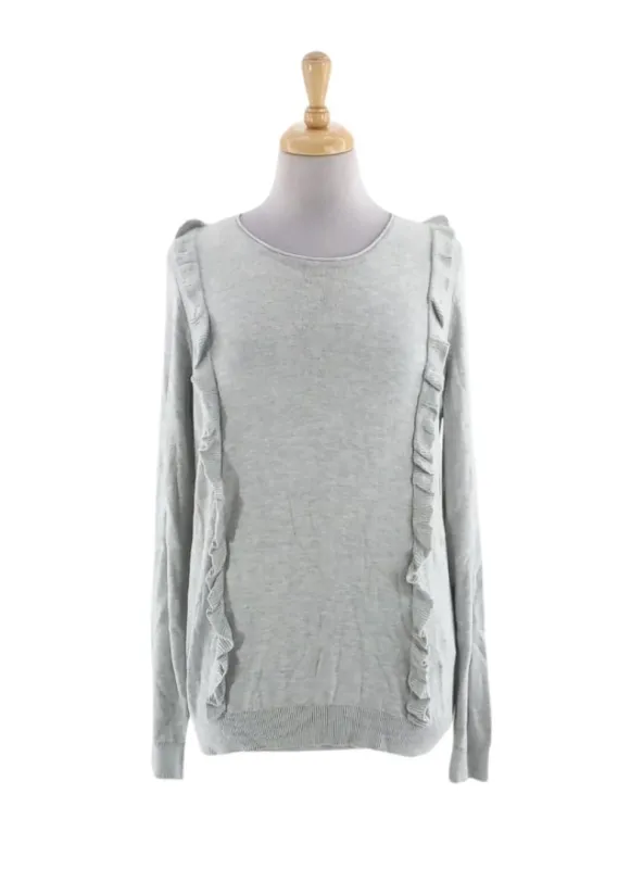 FRILL DETAIL FITTED KNIT TOP sold by FBO