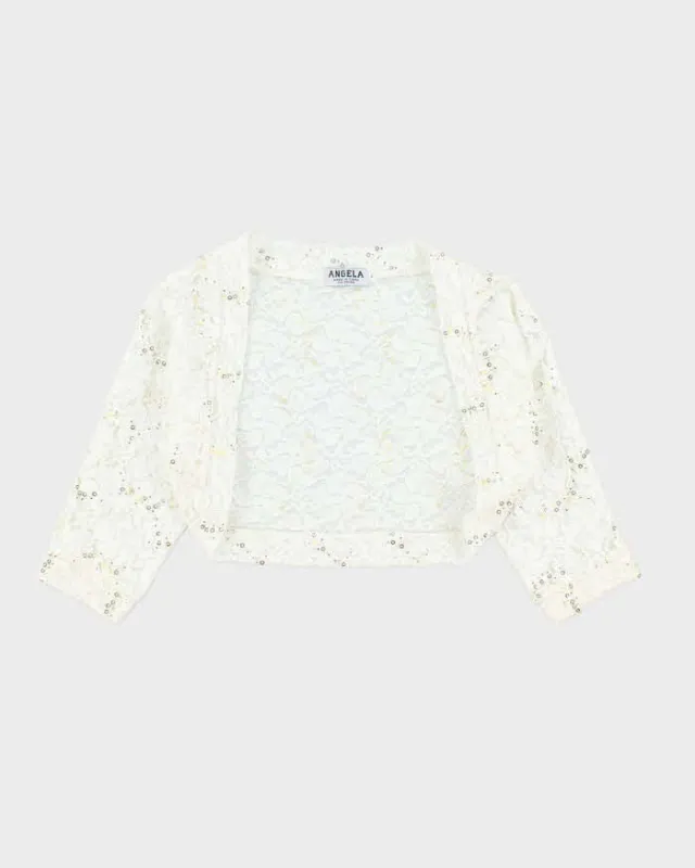 Vintage Y2k 00s Angela Lace Sequin Bolero - S sold by Rokit