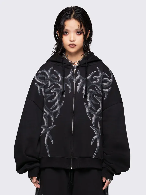 Gritty Zip Up Hoodie sold by Minga London