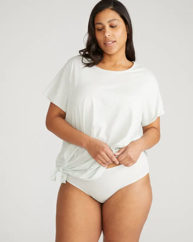 Pima Cotton Mid Rise Bikini - Hint of Mint sold by Universal Standard