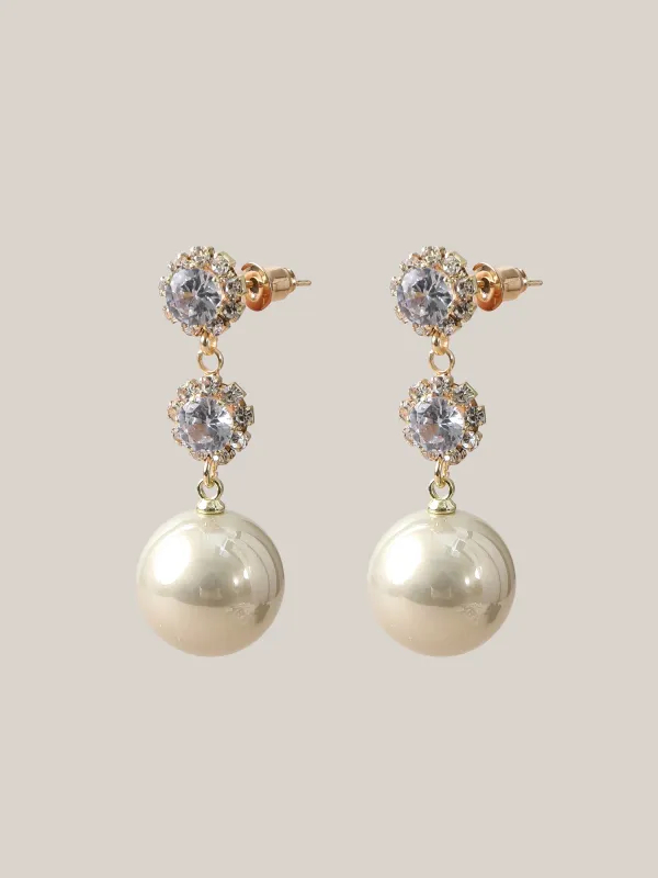 Pearl Triple Drop Earrings sold by Bloomchic