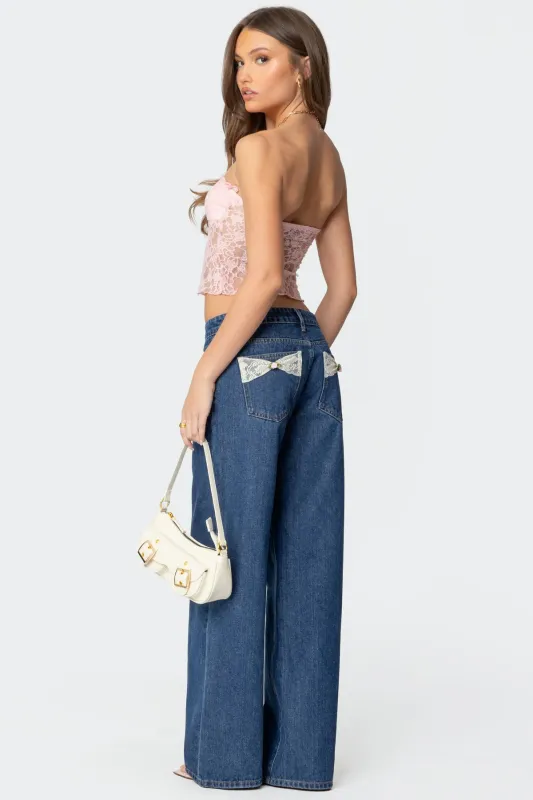 Lacey Pocket Low Rise Jeans sold by Edikted