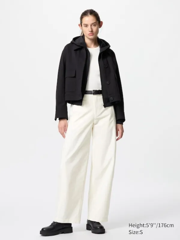 Uniqlo - Jersey Barrel Leg Trousers (longer) - Off White sold by Uniqlo