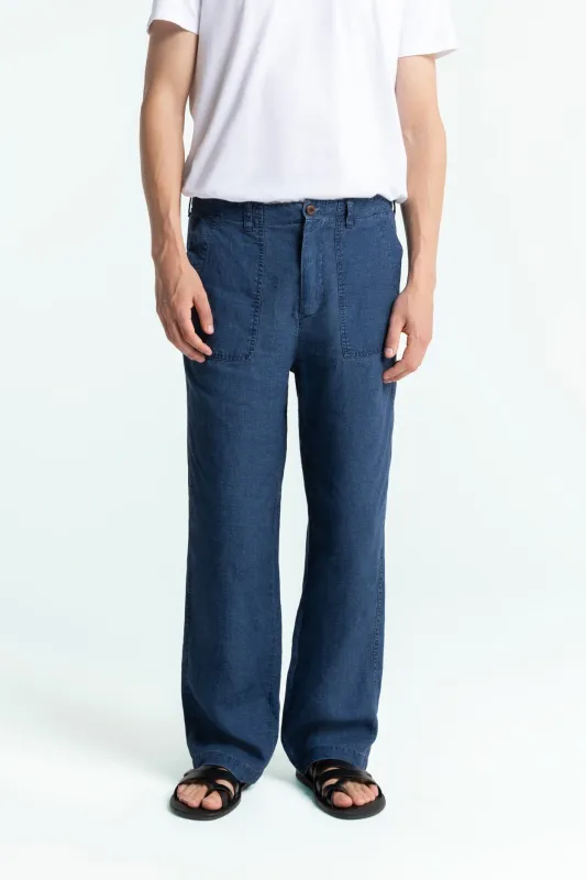 Aesc Trousers Indigo Linen sold by Ivalo.com