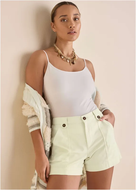 Chino 5 Inch Short  - Cream sold by VENUS