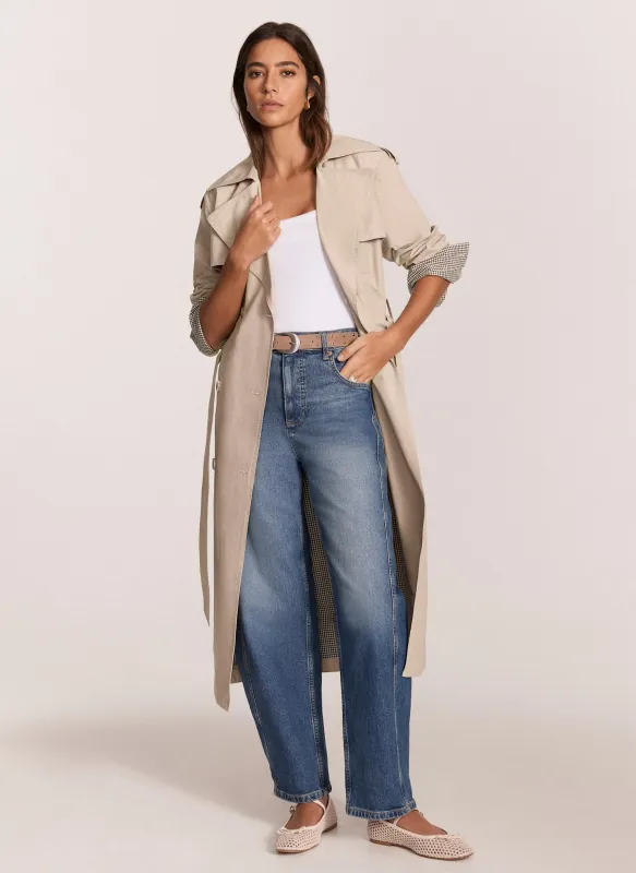 Neutral Double Breasted Trench Coat sold by Mint Velvet