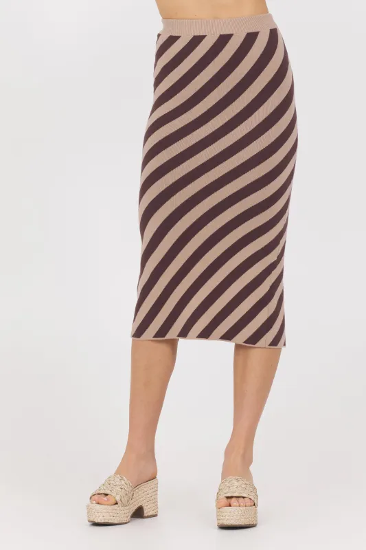 Striped Knit Midi Skirt sold by Vintage Havana