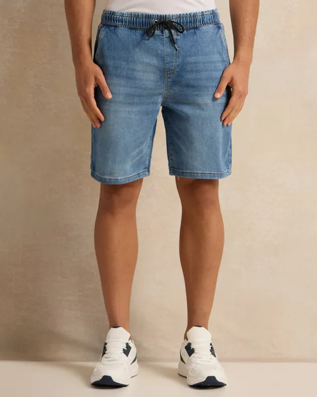 Men Blue Denim Shorts sold by Redtag