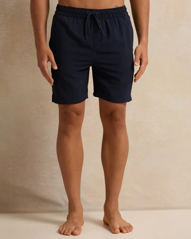 Men Navy Solid Active Shorts sold by Redtag