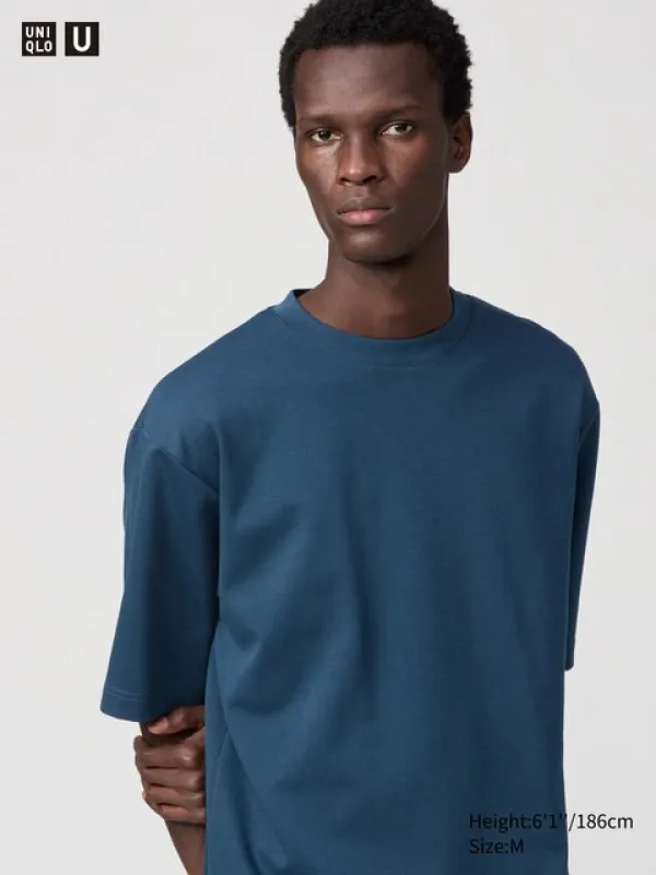 Uniqlo - Airism Cotton Oversized Crew Neck T-shirt - Pink sold by Uniqlo