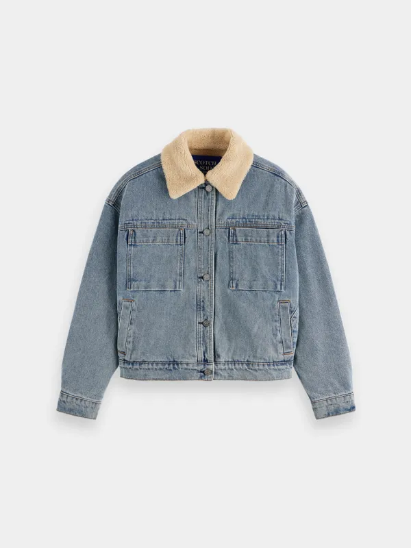 Sherpa collar denim jacket sold by Scotch and Soda
