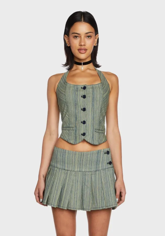 Sliding Doors Pinstripe Vest sold by Dolls Kill