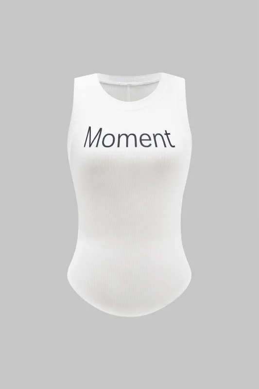 Letter Print Tank Top sold by Micas