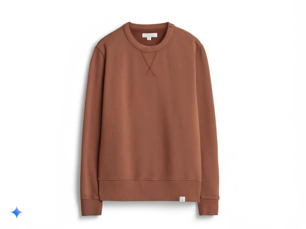 【Merz b. Schwanen】CSW28 Sweatshirt Organic Cotton 顏料染重磅衛衣堅果色 sold by Blue Beach Denim