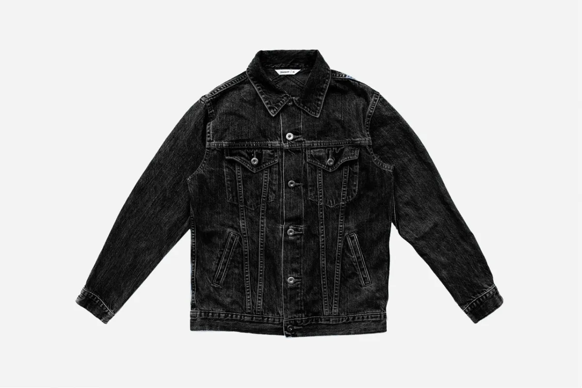 【3sixteen】Type 3s Denim Jacket Washed 222x 12oz 黑色石洗赤耳牛仔外套 sold by Blue Beach Denim