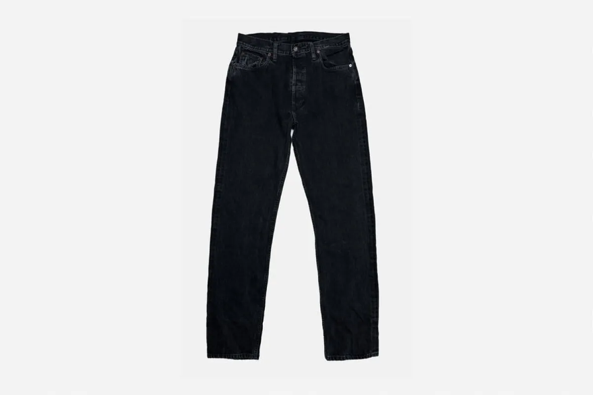 【3sixteen】 CS⁠-⁠222xs Stonewashed Double Black 黑色復古赤耳石洗直筒牛仔褲 sold by Blue Beach Denim