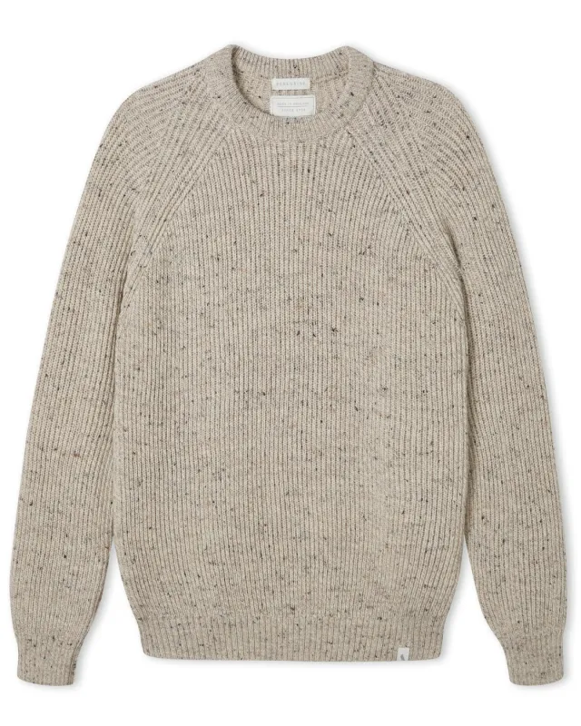 【Peregrine】Merino Wool Ford Crew Neck Sweater Oatmeal 燕麥色美麗諾圓領粗針毛衣 sold by Blue Beach Denim