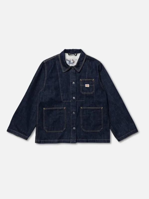 【Nudie Jeans】Ada Workwear Jacket One Wash Dark Blue 女款深藍原色復古工作夾克 sold by Blue Beach Denim