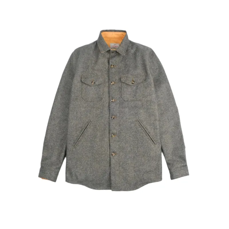 Crissman Overshirt Warm Charcoal Herringbone sold by Brooklyn Clothing Co.