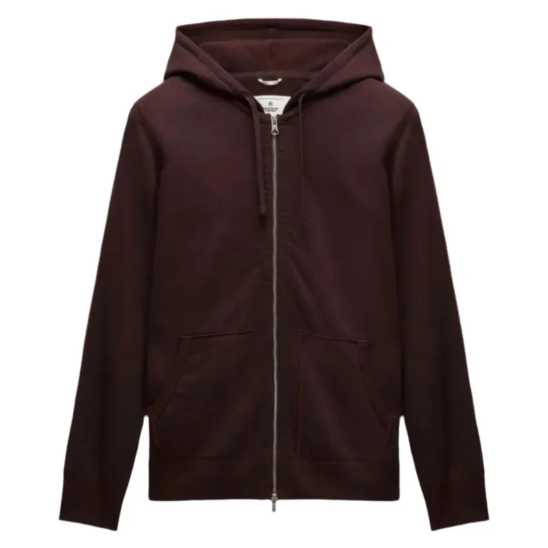 Midweight Terry Slim Zip Hoodie Oxblood sold by Brooklyn Clothing Co.
